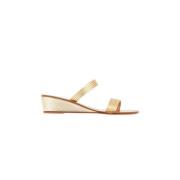 Ancient Greek Sandals Guld Låg Kil Sandal Melia Yellow, Dam