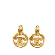 Chanel Vintage Pre-owned Metall rhngen Yellow, Dam