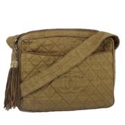 Chanel Vintage Pre-owned Canvas chanel-vskor Beige, Dam