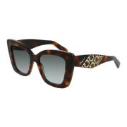 Salvatore Ferragamo Dark Havana/Grey Shaded Sunglasses Sf1023S Brown, ...