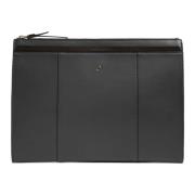 Piquadro Svart läder iPad® clutch med nyckelring Black, Dam