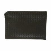 Bottega Veneta Vintage Pre-owned Laeder kuvertvskor Black, Unisex