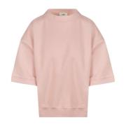 Autry Bomullsweatshirt med broderat logotyp Pink, Dam