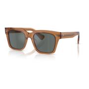 Oliver Peoples Stiliga solglasögon blå linser Brown, Unisex