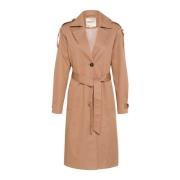 Cream Trenchcoat Jacka Kanel Swirl Beige, Dam