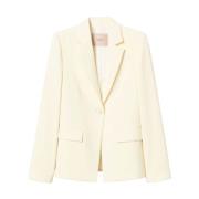 Twinset Crepe Blazer Vanilj Vit Jacka Yellow, Dam