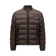 Moncler Biker Down Jacket Brown, Herr