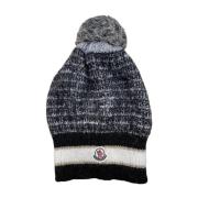 Moncler Svart Ullblandning Beanie Mössa Blue, Herr