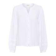 Cream Boho Blus Snövit White, Dam