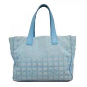 Chanel Vintage Pre-owned Nylon handvskor Blue, Dam