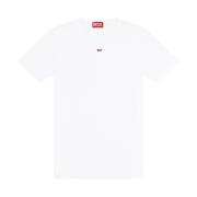 Diesel Vit Ribbad Crew Neck T-shirt White, Herr