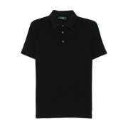 Zanone Svarta T-shirts och Polos med knäppt framsida Black, Herr