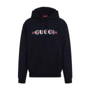 Gucci Marinblå Hoodie för Män Blue, Herr