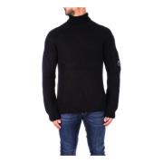 C.P. Company Svarta Sweaters med Sidologo Black, Herr