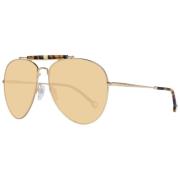 Tommy Hilfiger Guld Aviator Solglasögon Bruna Linser Yellow, Dam