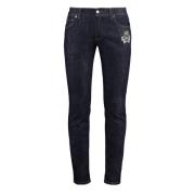 Dolce & Gabbana Skinny Jeans med Synlig Sömn Blue, Herr