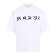 Marni Vit T-shirt Modern Design White, Herr