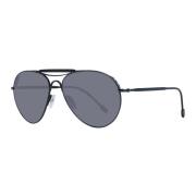 Ermenegildo Zegna Svarta Aviator Solglasögon Black, Herr