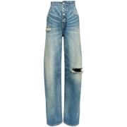 MM6 Maison Margiela Blå Distressed Denim Jeans Blue, Dam