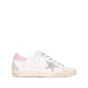 Golden Goose Superstar Sneakers Vit Distressed Rosa Häl White, Dam