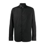 Xacus Svart Slim-Fit Bomullsskjorta Black, Herr