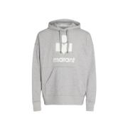 Isabel Marant Logohoodie med känguruficka Gray, Herr