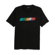 PS By Paul Smith Svart Bomull T-shirt med Flerfärgat Insats Black, Her...