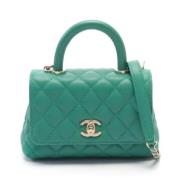 Chanel Vintage Pre-owned Laeder handvskor Green, Dam