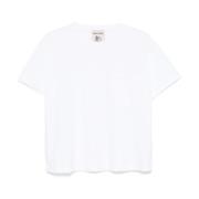 Semicouture Vit Broderad Motiv Crew Neck T-shirt White, Dam