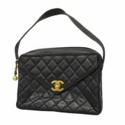 Chanel Vintage Pre-owned Laeder axelremsvskor Black, Dam