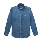 Ralph Lauren Denim skjorta med broderad ponny Blue, Herr