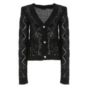 Rotate Birger Christensen Svart V-ringad Cardigan med Paljetter Black,...