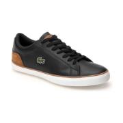 Lacoste Svarta Sneakers med PU Läder Överdel Black, Herr