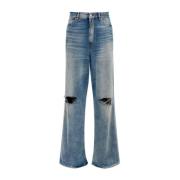 MM6 Maison Margiela Indigo Blå Stonewashed Ripped Jeans Blue, Herr