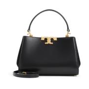 Tory Burch Svart Mini Satchel med Logo Black, Dam