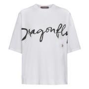 Elena Mirò Avslappnad Bomull T-shirt White, Dam