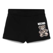 Moschino Svarta Shorts med Dragsko i Midjan och Logga Black, Dam