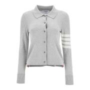 Thom Browne Elegant Bomullsskjorta med Ikoniska Ränder Gray, Dam