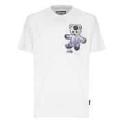 Philipp Plein Vit Crew Neck T-shirt med Logotyp White, Herr