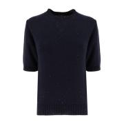 Fabiana Filippi Klassisk Crew-neck Sweater med Luminous Detaljer Blue,...