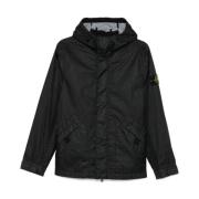 Stone Island Svarta Rockar för Män Black, Herr