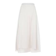 Brunello Cucinelli Organza Plisserad Kjol White, Dam