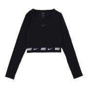 Nike Sportswear Crop Tape Långärmad Topp Black, Dam