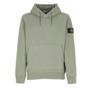 Stone Island Grön Bomullshoodie med Logopatch Green, Herr