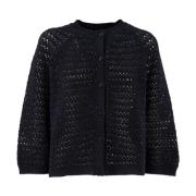 Fabiana Filippi Stickad Luminous Knapp Cardigan Blue, Dam