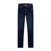 Tramarossa Mörkblå Regular Fit Jeans med Suede Patch Blue, Herr