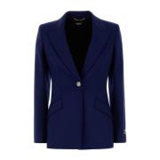 Versace Stretch Wool Grain De Jacka Blue, Dam