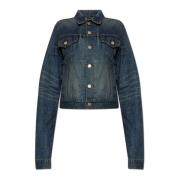 Balenciaga Jeansjacka med vintageeffekt Blue, Dam