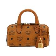 MCM Ella Boston Handväska med Rörformade Handtag Brown, Dam