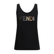 Fendi Monogram Strass Bomullstopp Black, Dam